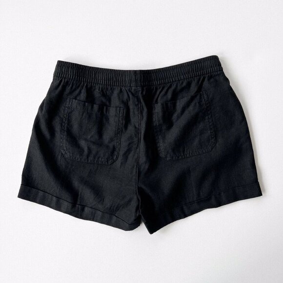 Old Navy High Rise Linen Blend Shorts in Black Jack - Picture 7 of 10